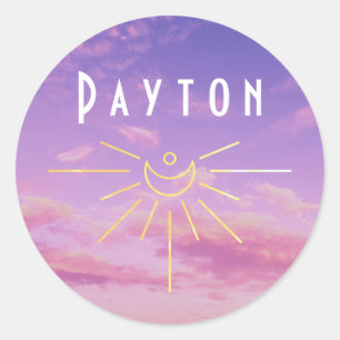 Payton Name Benutzerdefinierte Aufkleber Rund Sonn