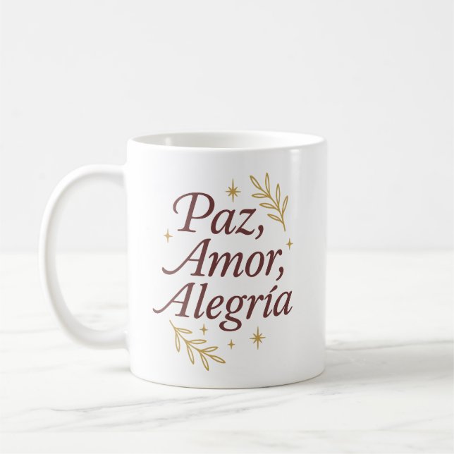 Paz, Amor, Alegría ✨ | Elegant Christmas Design Kaffeetasse (Links)
