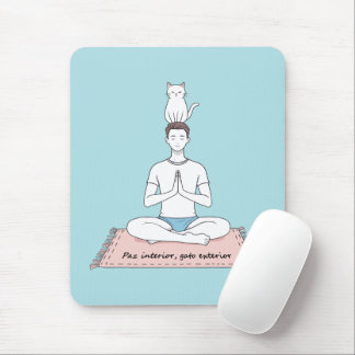 Paz Interior, Gato Exterior Mousepad