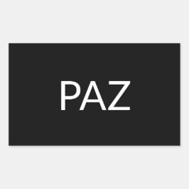 Paz Schwarz-weißer spanischer Frieden, einfach min Rechteckiger Aufkleber