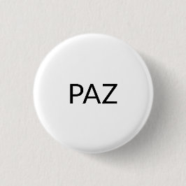 Paz White Black Spanischer Frieden einfach minimal Button