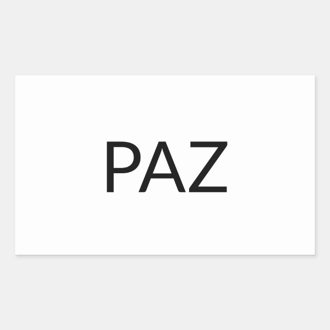 Paz White Black Spanischer Frieden schlicht minima Rechteckiger Aufkleber (Vorderseite)
