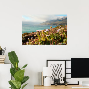Pazifik-Ozean-Blumen-Fotografie Poster