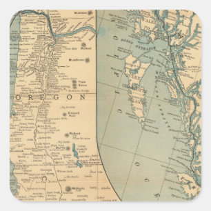 Pazifikküste-Dampfer-Firma Quadratischer Aufkleber