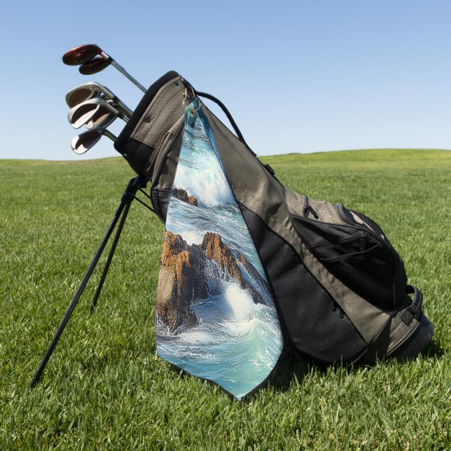Pazifikwellen Golfhandtuch (Gras)