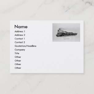 Pazifische Art Lokomotive der Eisenbahn in des Visitenkarte