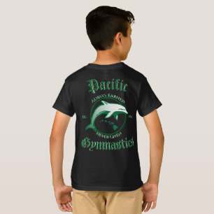 Pazifische Gymnastik Kinder schwarzer T - Shirt