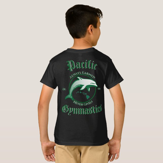 Pazifische Gymnastik Kinder schwarzer T - Shirt (Schwarz voll)