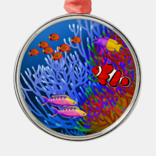 Pazifische Korallenriff-Fisch-Verzierung Silbernes Ornament