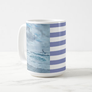 Pazifische Küste - Seegang/Seegullen/Wellen/Streif Kaffeetasse