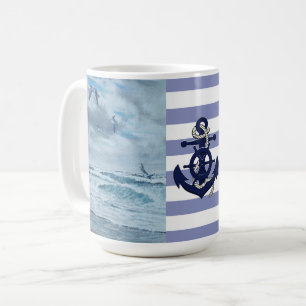 Pazifische Küste - Seegang/Strand/Möwen/Wellen/Ank Kaffeetasse