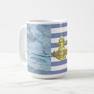 Pazifische Küste - Seegang/Strand/Möwen/Wellen/Ank Kaffeetasse