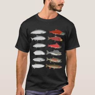 Pazifische Lachsgruppe - Ozean- und Laichphase T-Shirt