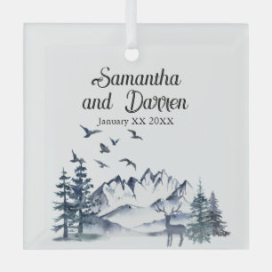 Pazifische Nordwest-Rocky-Berge Hochzeiten Ornament Aus Glas