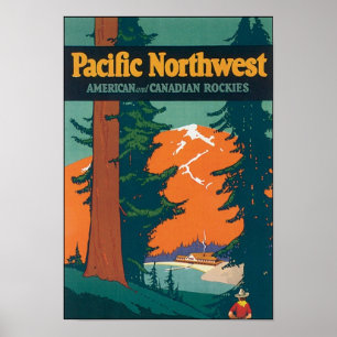 Pazifische Nordwestamerikaner und Kanadier-Rockies Poster
