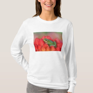 Pazifischer Baumfrosch auf Blume im Garten T-Shirt