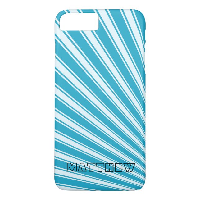 Pazifischer Blauer Farbstreifen Funky Muster Case-Mate iPhone Hülle (Rückseite)