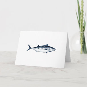 Pazifischer Blaufisch-Logo Karte