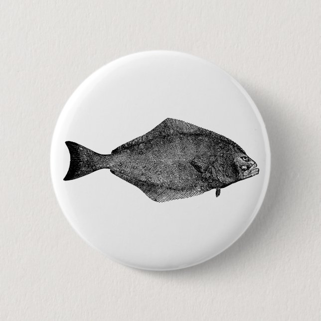 Pazifischer Heilbutt-Logo Button (Vorderseite)
