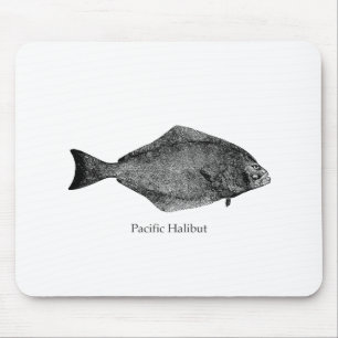 Pazifischer Heilbutt-Logo Mousepad