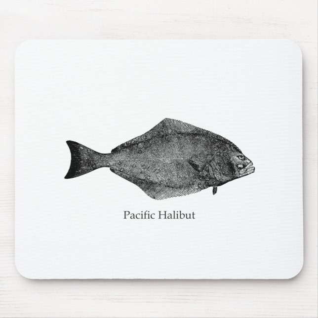 Pazifischer Heilbutt-Logo Mousepad (Vorne)