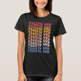 Pazifischer Kabeljau Groovy Retro Fisch T-Shirt