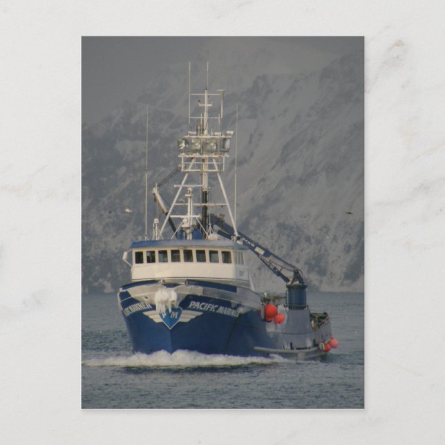Pazifischer Mariner mit Gefrierspray, Insel Unalas Postkarte (Vorderseite)