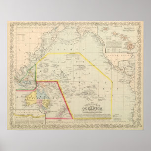 Pazifischer Ozean einschließlich Ozeanien Poster