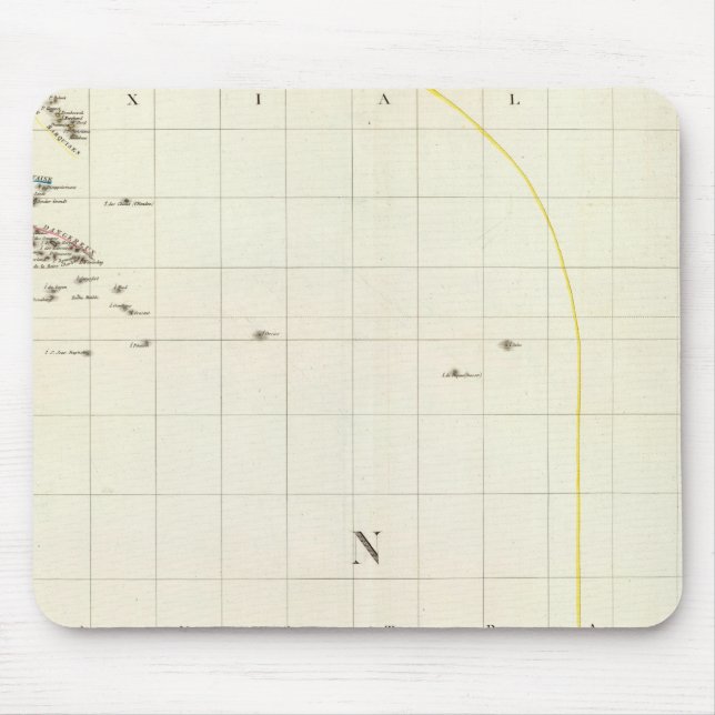 Pazifischer Ozean Gravierkarte Mousepad (Vorne)