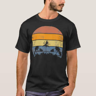 Pazifischer Ozean Strand Sonne Palme Retro Vintage T-Shirt