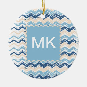 Pazifischer Ozean-Zickzack Muster Keramik Ornament