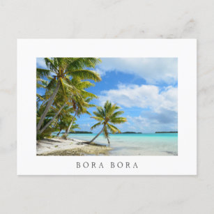 Pazifischer Palmenstrand Postkarte von Bora Bora