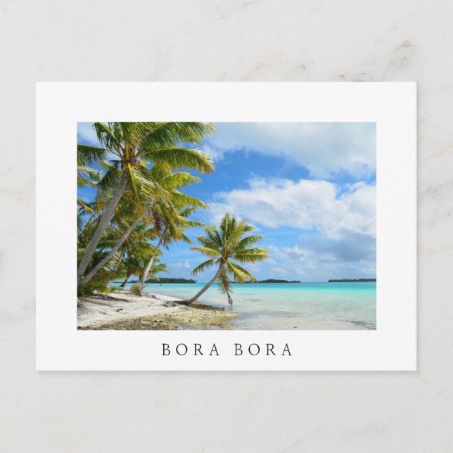 Pazifischer Palmenstrand Postkarte von Bora Bora (Vorderseite)