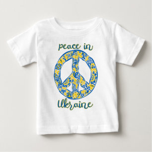 Pazifisches Friedenszeichen in ukrainischen Flagge Baby T-shirt