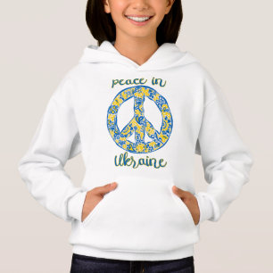 Pazifisches Friedenszeichen in ukrainischen Flagge Hoodie