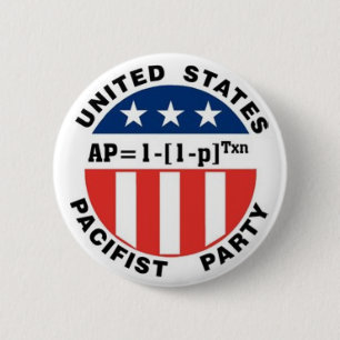 Pazifistischer Partyknopf US Button