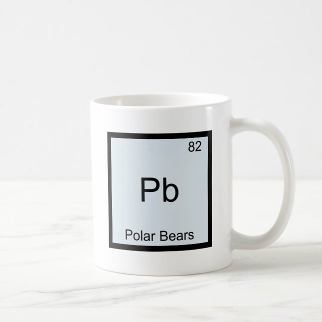 Pb - Eisbär-lustiges Chemie-Element-Symbol Tasse (Rechts)