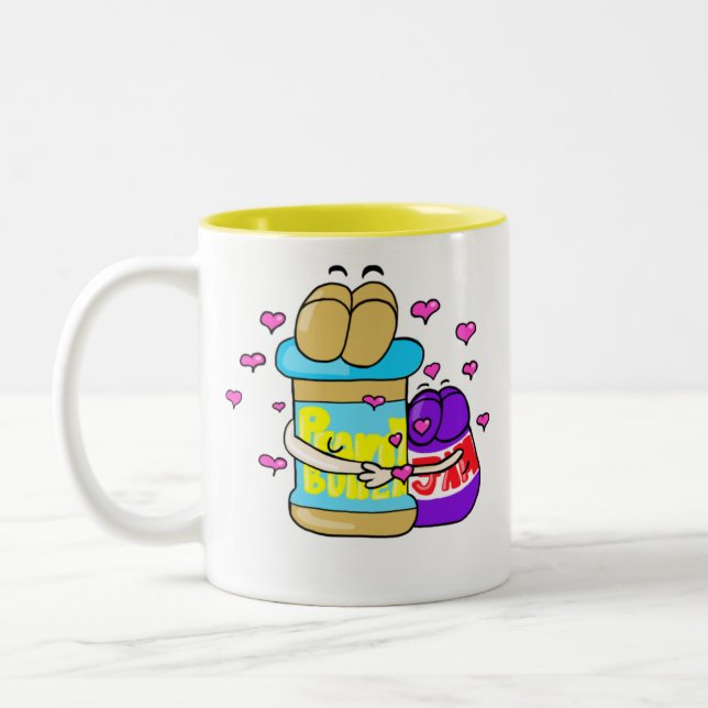 Pb&j beste Freund-Kaffee-Tasse Zweifarbige Tasse (Links)