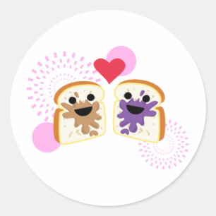 PB& J Liebe Runder Aufkleber