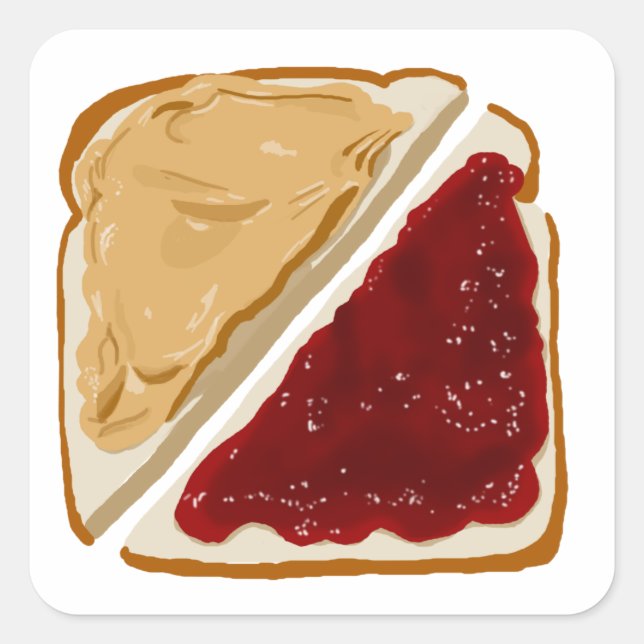 PB&J QUADRATISCHER AUFKLEBER (Vorderseite)