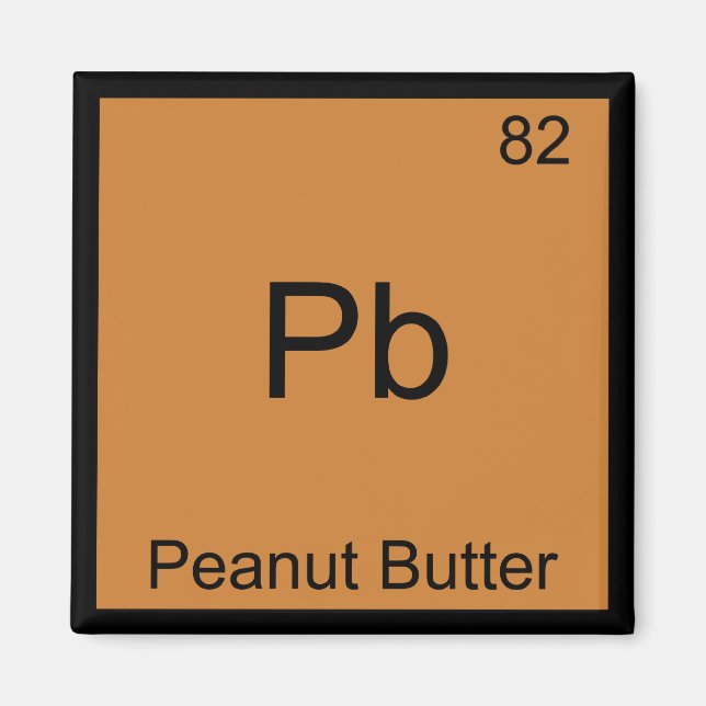 Pb - Peanut Butter Chemie Periodisches Tabellensym Magnet (Vorne)