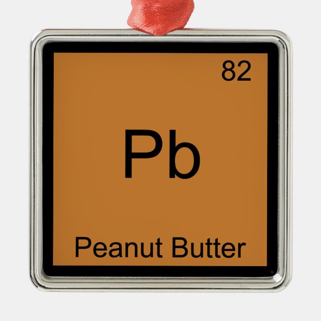 Pb - Peanut Butter Chemie Periodisches Tabellensym Silbernes Ornament (Vorne)
