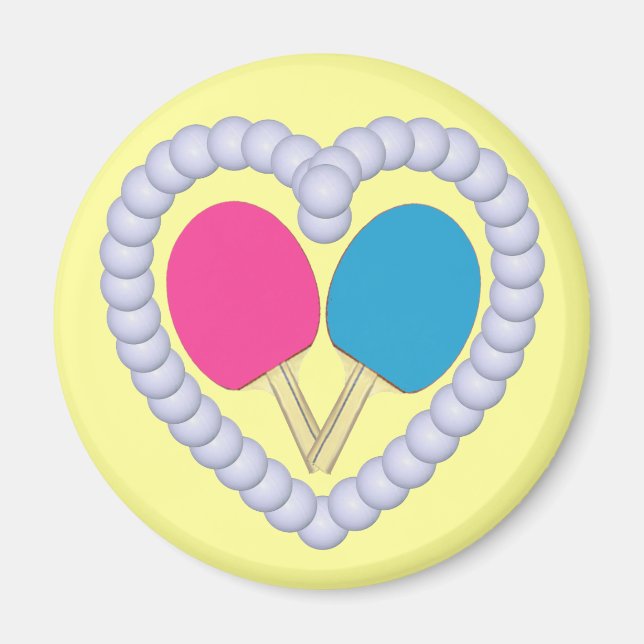 PB Ping Pong Paddle Herz Magnet (Vorne)