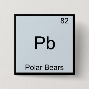 Pb - Symbol für Polar Bears Funny Chemistry Elemen Button
