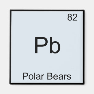 Pb - Symbol für Polar Bears Funny Chemistry Elemen Magnet