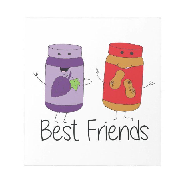PB und J Best Friends Pb und J BESTE FREUNDIN Zeic Notizblock (Vorderseite)