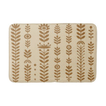 Pbeige und Earth Brown Bath Mat