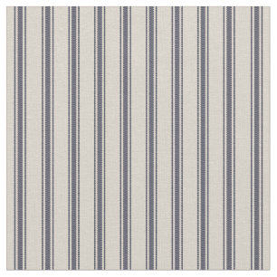 Pbeige und Navy Blue Classic Ticking Stripes Stoff