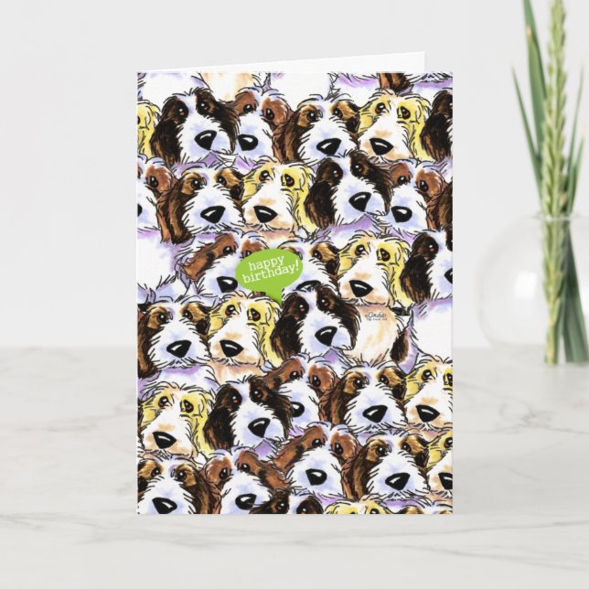 PBGV Hogs Funny Birthday Karte (Vorderseite)