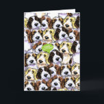 PBGV Hogs Funny Birthday Karte<br><div class="desc">Das hübsche Geburtstagsdesign von Andie wurde von ihrem originalen Farbton und Bleistift gezeichnet,  der 4 Petit Basset Griffon Vendeen in verschiedenen Farbtönen. Ideal für jeden Hundefreund. Personalisieren Sie den Gruß im Inneren.</div>